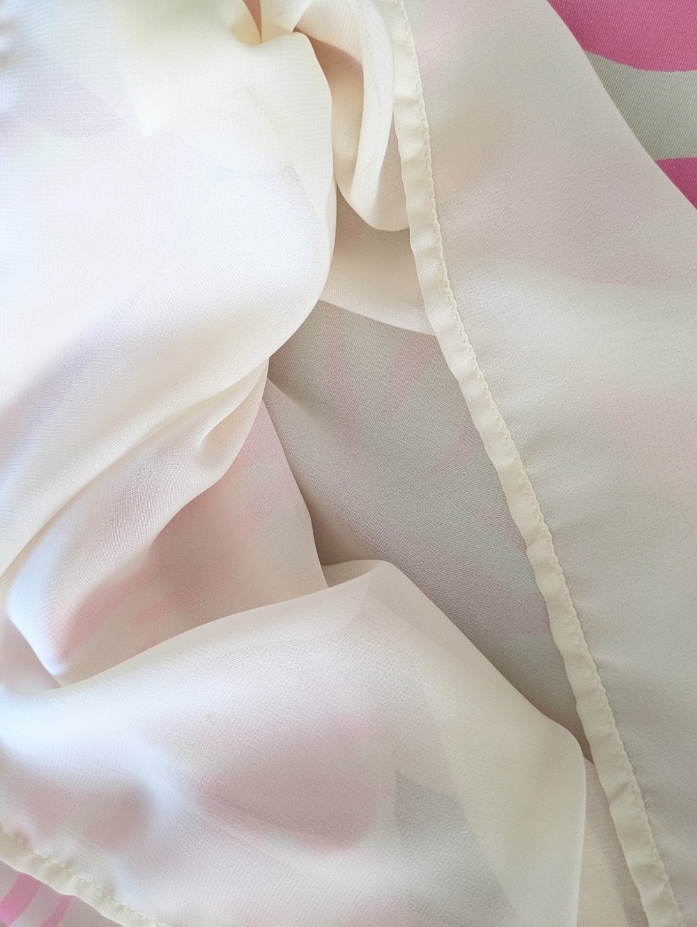 Jade Melody Tam Top Womens XS Pink Cream Lined Blouse 3/4 Sleeves - Picture 5 of 9